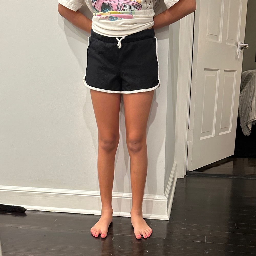 Old Navy Black Athletic Shorts with White Trim